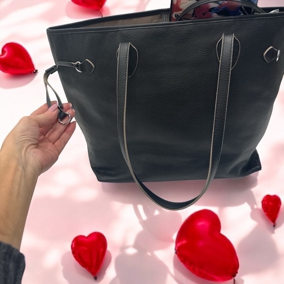 Lodis Bliss Leather Tote with Wristlet, Black - Picture 9 of 11